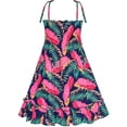 thumbnail image 2 of Girls Dress Red Leaves Smocked Halter Tank Sundress 2-3 Years, 2 of 6