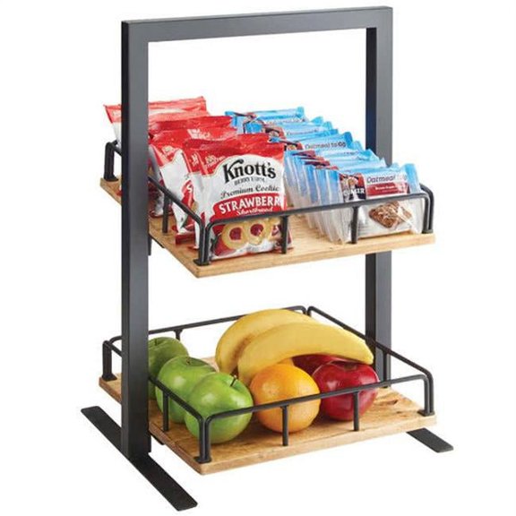 Cal Mil 3494-2-99 2-Tier Mechandiser Madera Rack - Black & Brown