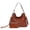 Brown, variant on Women's single shoulder wallet tote bag, cute handbag mini clutch, with zip closure, retro minimalist style,large capacity,Brown