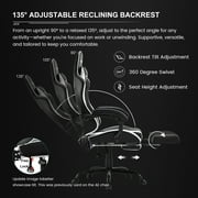 GTRACING Ergonomic GTWD-200 Gaming and Office Chair with Adjustable Pillows and Footrest, White