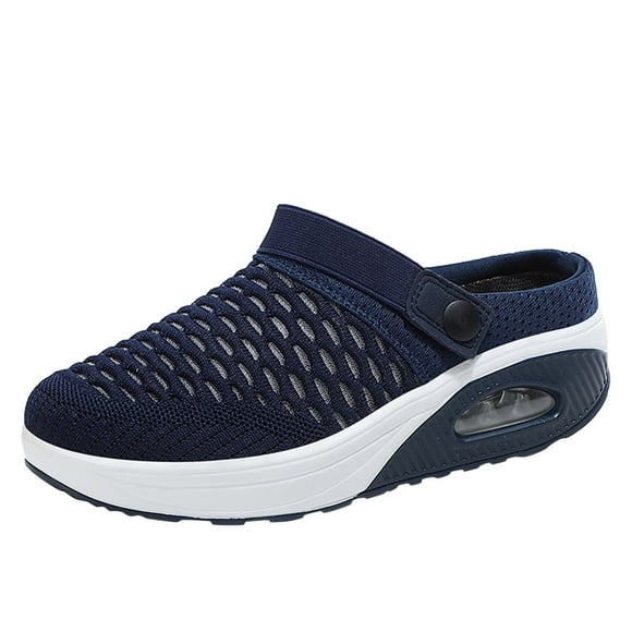 Kcodviy Ladies Mesh Breathable Lightweight Sneaker Booties for Women with Heel Thick Bottom Air Cushion Work Women's Max Cushioning Wide Sneaker Casual Sports Shoes