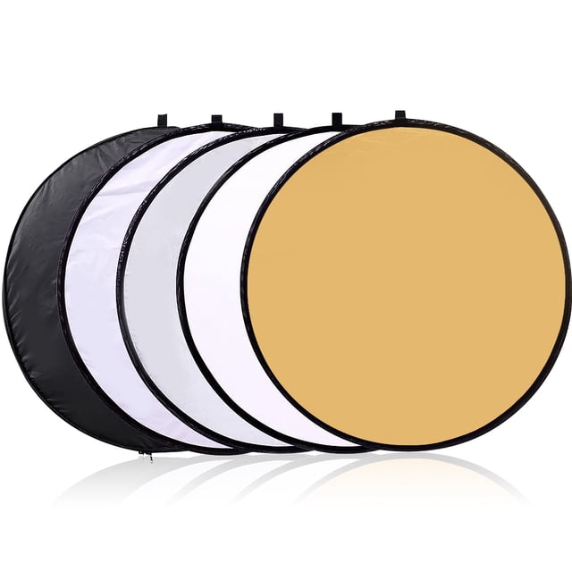 Reflector de fotografía Placa de iluminación de tablero de luz de relleno portátil plegable 5 en 1 para transmisión en vivo de retratos fotográficos, 80 cm Monstrate EL004814-02