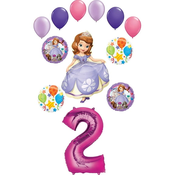 Sofia The First Party Supplies 2nd Birthday Balloon Bouquet Decorations
