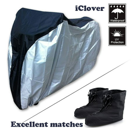 Bike Cover 26'' Waterproof Outdoor UV Protection Motorcycle Biycle Covers with Carry Bag + Waterproof Rainproof 11.8inch/US 10.5 PVC Fabric Zippered Shoe Covers Rain Boots Overshoes