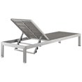 thumbnail image 4 of Pemberly Row Modern Aluminum Outdoor Chaise Lounge in Gray/Silver, 4 of 5