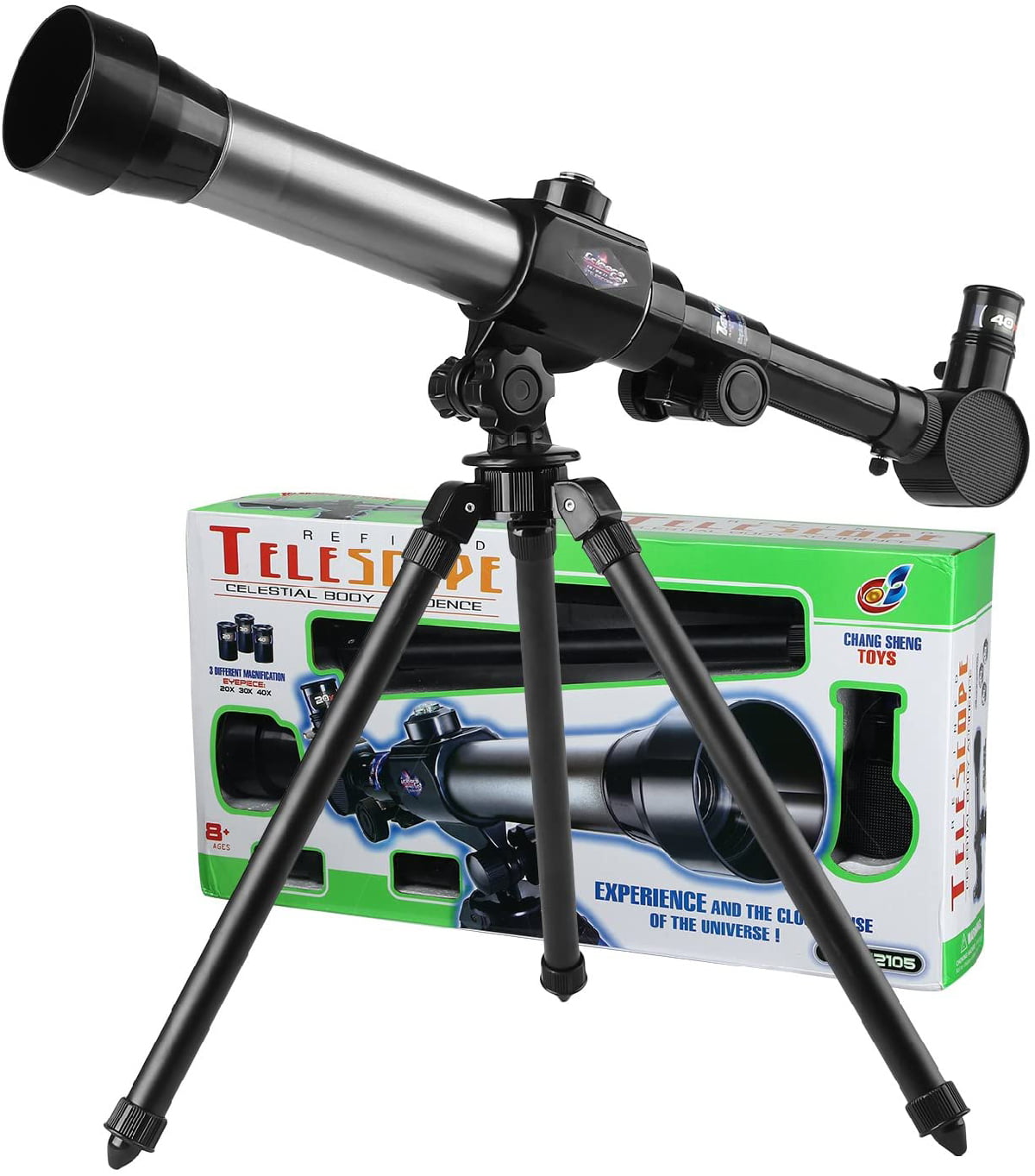 Kids Science Telescope Educational Learning Toy Multicolor 20X-30X-40X Adustable Childrens Science Astronomical Telescope for Kids Beginners Astronomy Stargazing Kids Telescopes with Tripod 