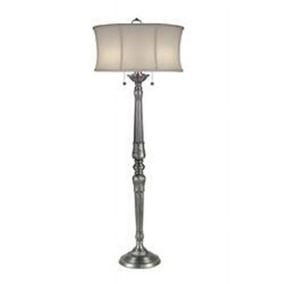 Stiffel FL-6720-6719-PW 62 in. Pewter Floor Lamp with Off White Camelot Shade