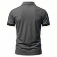 thumbnail image 4 of NuoCaiYun Work T Shirts for Men, Summer Men'S Solid-Color Casual Turndown Collar T Shirt Button Short Sleeve Tops, 4 of 4