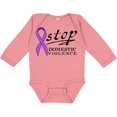 thumbnail image 3 of Inktastic Stop Domestic Violence-purple ribbon Boys or Girls Long Sleeve Baby Bodysuit, 3 of 5