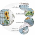 thumbnail image 6 of Yellow Sunflower Waterproof Fabric Shower Curtain,Butterfly Sunshine Blue Farmhouse Wood Waterproof Fabric Shower Curtain for Bathroom Curtains Bathtubs Shower Curtains with 12 Hooks Extra Long 72x84, 6 of 8