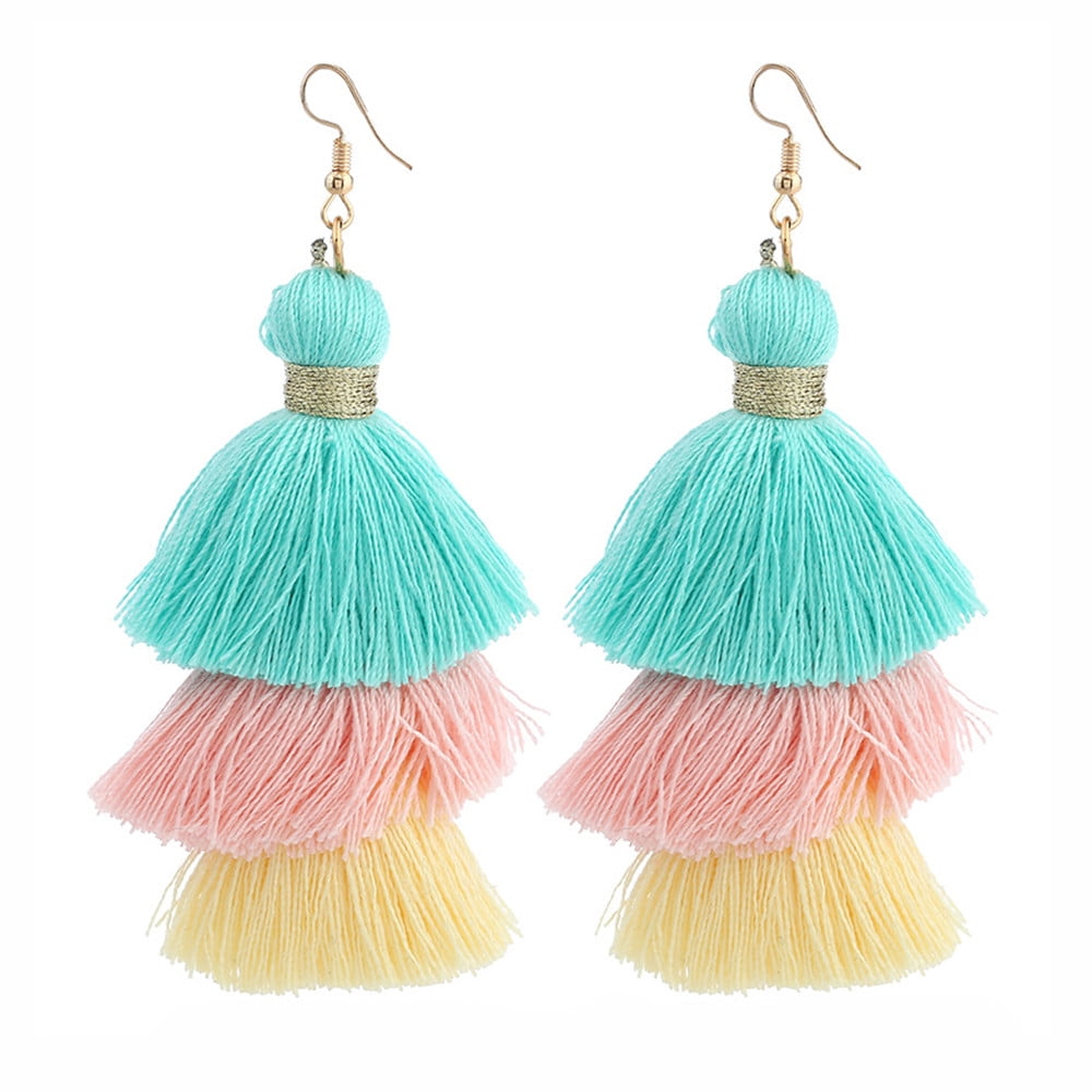 Fashion Bohemian Earrings Women Vintage Long Tassel Fringe Boho Dangle Earrings Fashion Bohemian Earrings Women Vintage Long Tassel Fringe Boho Dangle Earrings