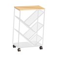 thumbnail image 2 of Mobile Bookshelf Cart Rolling Bookcase with Wheels Iron Storage Rack for Home Office Study Room Dorm Nursery Classroom, 2 of 9