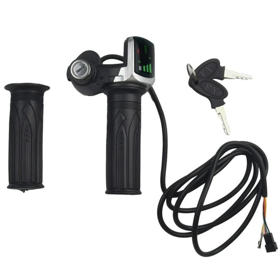 36/48V Ebike Throttle Electric Bike Accelerator Electric Scooter Bicycle Grip Handlebar With Led Display Lockable Power Throttle