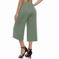 thumbnail image 4 of BILIKEYU 2025 Womens Pants Loose High Waisted Wide Leg 3/4 Pants Casual Trousers with Pockets, Business Casual Pants for Women, Womens Dress Pants, Womens Office Attire, 4 of 7