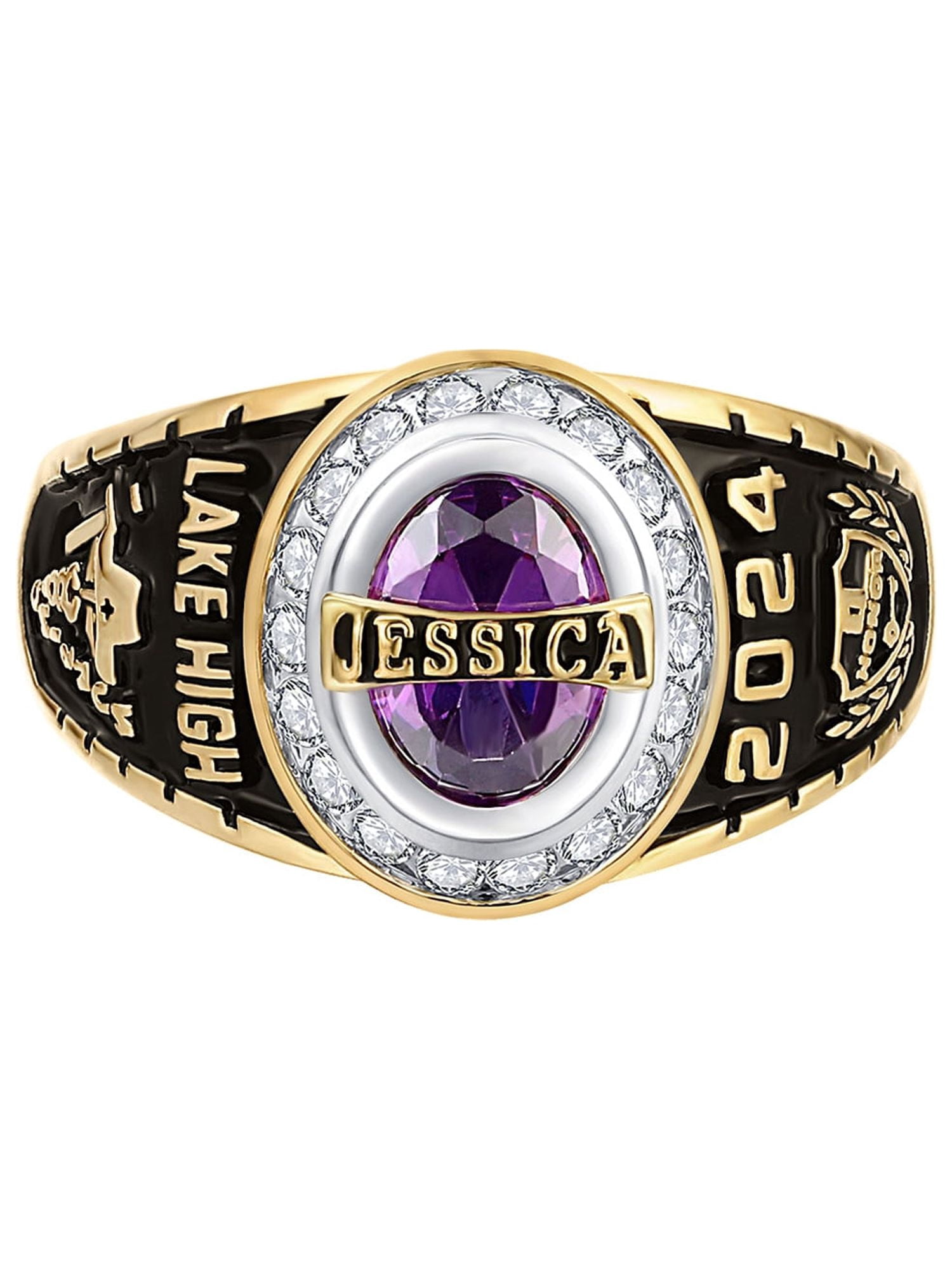 Order Now for 2025 Graduation, Freestyle Women's CZ Oval Stone Personalized Top Class Ring, Personalized, High School or College