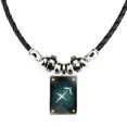 thumbnail image 1 of Collier Couple Zodiaque Obsidienne Pendentif Perlé Pierre Précieuse Tendance, 1 of 5