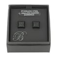 thumbnail image 4 of Brilliance Fine Jewelry Round Black CZ Earrings, Stainless Steel, 10.00mm, 4 of 4