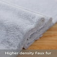 thumbnail image 3 of Faux Rabbit Fur Chair Cover Couch Pad Area Rug Soft Seat Cushion Pad Fluffy Bedside Carpet Mat for Bedroom Floor Living Room,2 x 6 ft Sheepskin,Grey, 3 of 7