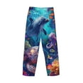 thumbnail image 3 of Fotbe Underwater Turtle Dolphin Octopus Men's Pajama Pants,Sleepwear Pants,Pj Bottoms Drawstring And Pockets-Medium, 3 of 7