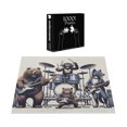 thumbnail image 4 of Ambesonne Musician Animals Jigsaw Puzzle, Wolf Bear Monkey, Heirloom-Quality Fun Activity for Family Durable Cardboard, 1000 pcs, Lavender Blue Brown White, 4 of 5