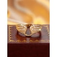 thumbnail image 3 of LINXIQIN Women Round White Moissanite Stone Wings Design Ring, 3 of 9