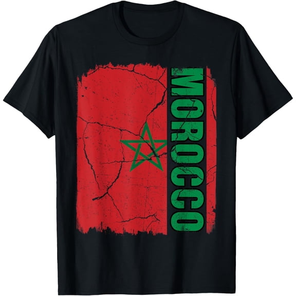 Vintage Moroccan Flag Morocco Pride Roots Heritage Gift T-Shirt mens t shirt,black,women,funny,misfits,men,journey,t-shirt