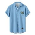 thumbnail image 2 of Men's Vintage Hawaiian Shirts Lapel Button Up Shirt Short Sleeve Pocket Top Summer Tropical Beach Tshirt Casual Bowling T Shirt, 2 of 4