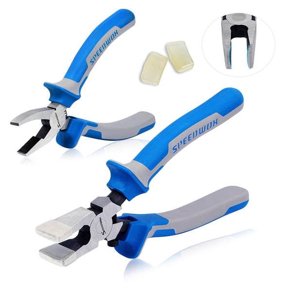 SPEEDWOX 2 Pcs Pinces à Verre et Pince à Grozer Professionnelle avec 2 Paires de Pointes en Caoutchouc pour Porte-Clés