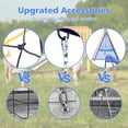 thumbnail image 3 of 6in1 Swing Set for Outside, Heavy Duty A-Frame Metal Swing Set with Climbing Ladder and Nets, Glider, Basket, Gym Ring, Hammock Swing and Belt Swing, Backyard Playground Set for Kids Age 3-12, 3 of 8