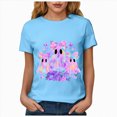 thumbnail image 4 of TOWED22 Halloween Shirts Women Cute Ghost Graphic T-Shirts Funny Spooky Ghost Print Tee Fall Halloween Holiday Casual Tops(Sky Blue,S), 4 of 8