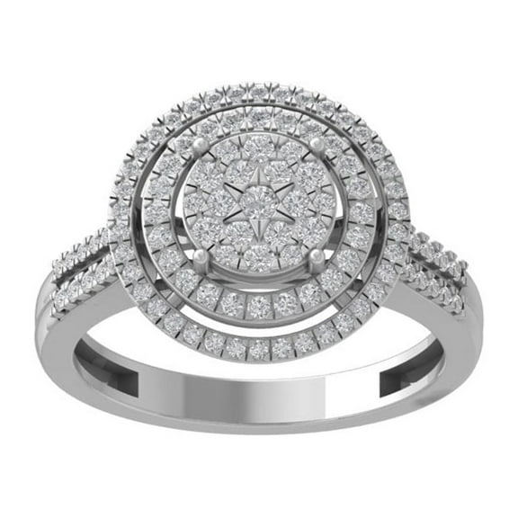 ARAIYA FINE JEWELRY 10K White Gold Diamond Wedding Band Ring (5/8 cttw, I-J Color, I2-I3 Clarity) Size 5