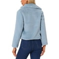 thumbnail image 4 of INSPIRE CHIC Women's Winter Fashion Loose Faux Fur Cropped Jacket Coat S Light Blue, 4 of 7