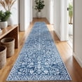 thumbnail image 4 of GLATTICE Runner Rug for Hallway 2x12 Non Slips Rug Runner Super Soft Kitchen Runner Rug Printed Faux Wool Floral Thin Blue Rugs for Entryway Laundry Room Bedroom, 4 of 8