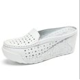 thumbnail image 3 of zapatos de plataforma de cuero para mujer, sandalias con cuña, zapatos informales para mujer, zapatos para madre, chanclas para mujer, zapatillas caladas de verano, 3 of 5