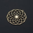 thumbnail image 2 of 3pcs 201 Stainless Steel Filigree Charms polygon with Flower Golden 35.5x34.5x1mm Hole: 1.6mm, 2 of 2