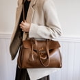 thumbnail image 3 of Bolsos de mano de cuero suave, ligeros y de lujo para mujer, de gran capacidad, estilo retro, para ir al trabajo, tipo bandolera, 2025, 3 of 5