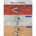 thumbnail image 5 of Ergounion Monitor Wall Mount For Flat Or Curved Screens Up To 38" Within 25 Lbs, Full Motion Adjustable Monitor Arm Wall Mount With Cable Management, Vesa 75X75/100X100Mm, Silver, 5 of 5