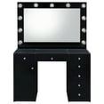 thumbnail image 5 of Acena 7-drawer Vanity Set with Lighting Black High Gloss, 5 of 13