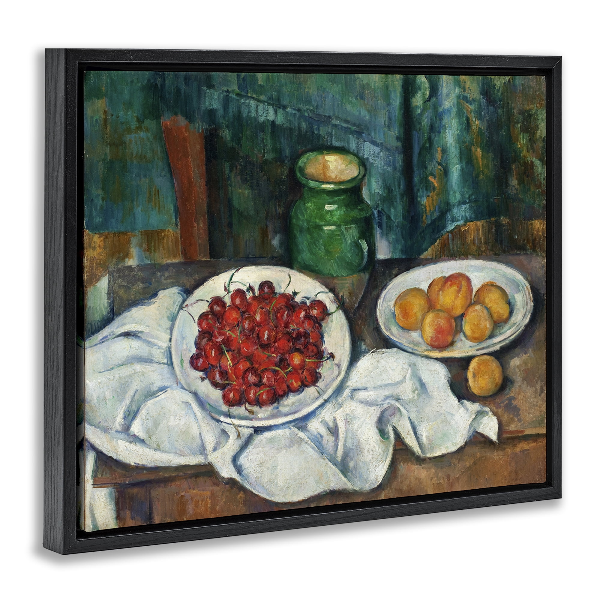 Stupell Industries Classical Fruit Still Life Food & Beverage Painting Black Floater Framed Canvas Art Print Wall Art, 31 x 25