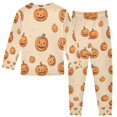 thumbnail image 2 of FORMRS Long Sleeve Top and Pants Pajama Set for Niños 2-Piece Sleepwear, Sizes 18M-8Y, Halloween Pumpkins Pattern, 2 of 6