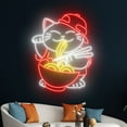 thumbnail image 5 of Handmadetneonsign Lucky Cat Eats Ramen Neon Sign, Eating Cat Ramen Noodle Led Sign, Japan Ramen, 5 of 5