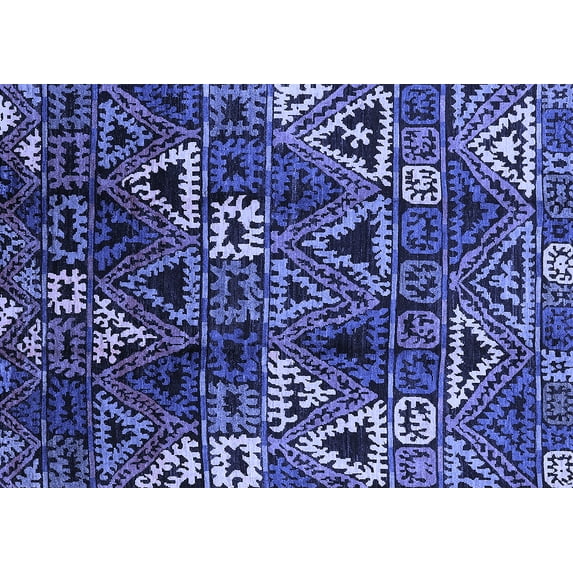 Ahgly Company Indoor Rectangle Oriental Blue Industrial Area Rugs, 8' x 12'