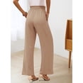 thumbnail image 6 of Women'S Wide Leg Lounge Pants with Pockets High Waisted Adjustable Tie Knot Loose Trousers Khaki S, 6 of 7