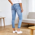 thumbnail image 5 of Cutuoiiu Women's Elastic Waist Jogger Jeans, Casual Drawstring Denim Pants with Pockets, Cuffed Full Length Trousers for Daily Wear, 5 of 5