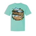 thumbnail image 1 of Wild Bobby, Paradise Surf Shack Marlin, Garment-Dyed Washed Look Short Sleeve Tees, Mint, X-Large, 1 of 3