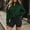 Green, variant on Women Half Zip Stand Collar Cropped Sweatshirt, Ladies Solid Drawstring Hem Long Sleeve Pullover Top, Soft Fleece Spring Fall Daily Sports Casual Blouse (Blue,S)