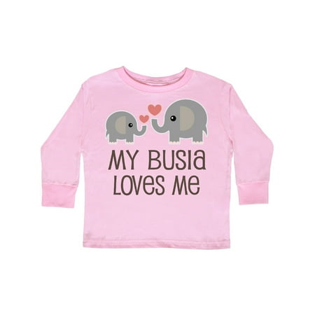

Inktastic My Busia Loves Me Childs Gift Toddler Boy or Toddler Girl Long Sleeve T-Shirt