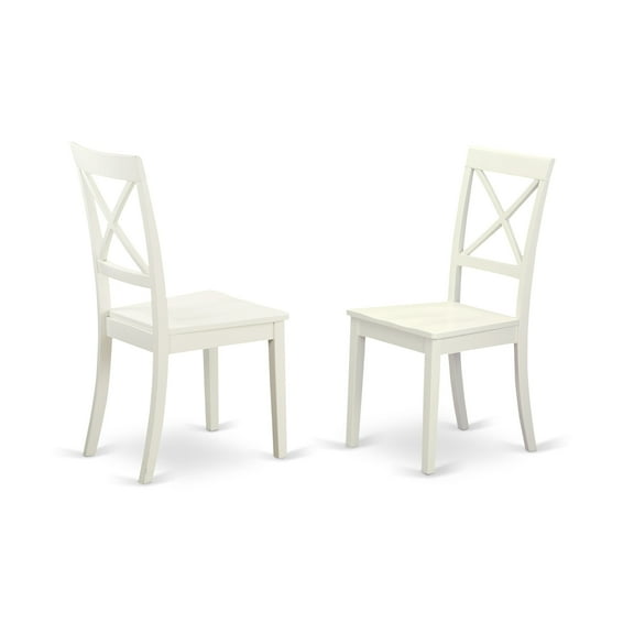 East West Furniture Antique 3-piece Wood Dining Set in Linen White