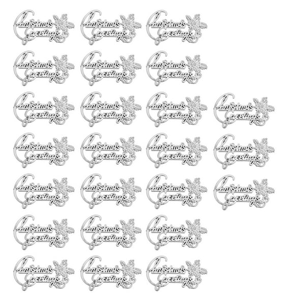 Niceauty 30PCS Stocking Letters Tags Silver Hand Ornaments for Christmas Decorations