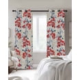 thumbnail image 3 of Red Flowers Blackout Curtains, Light Blocking Print Window Curtains, Country Spring Botanical Floral Leaves Herbs Thermal Insulated Window Drapes for Living Room 2 Panels, 84"W x 84"L, 3 of 9